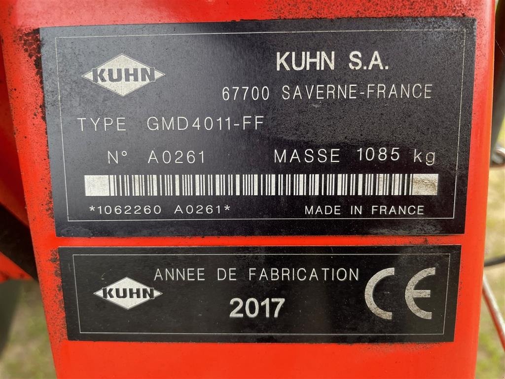 Mähwerk typu Kuhn GMD 4011, Gebrauchtmaschine w Hjørring (Zdjęcie 5)