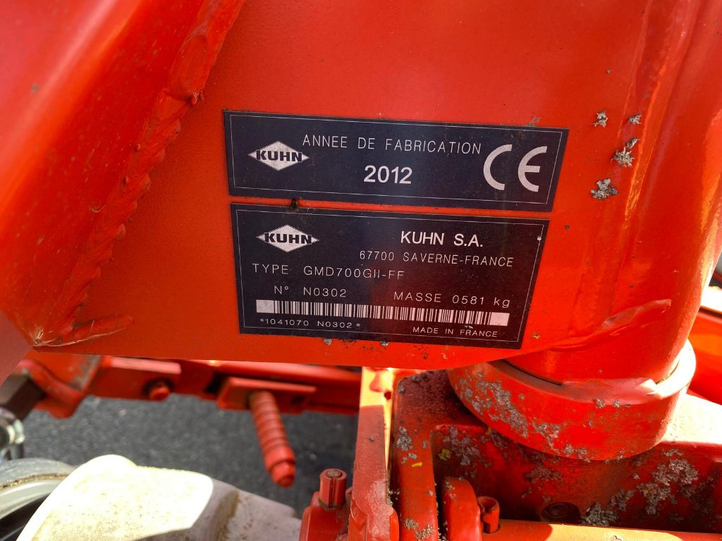 Mähwerk van het type Kuhn GMD 700 GII FF, Gebrauchtmaschine in SAINT FLOUR (Foto 7)