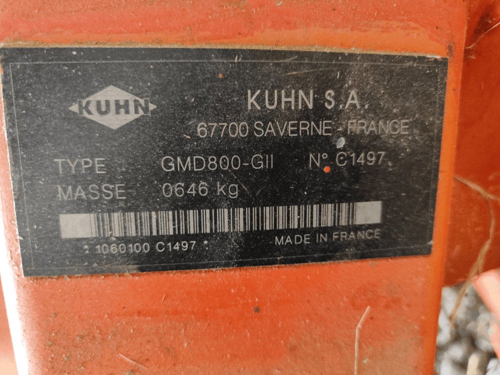 Mähwerk typu Kuhn Gmd 800 G2, Gebrauchtmaschine v Lérouville (Obrázok 3)