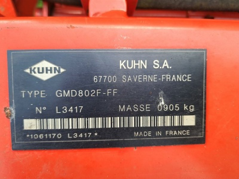 Mähwerk типа Kuhn GMD 802F-FF, Gebrauchtmaschine в Gutzkow (Фотография 8)