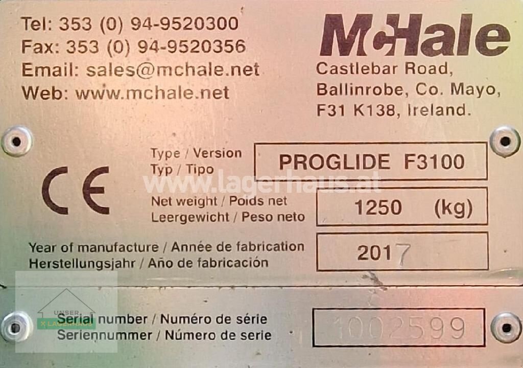 Mähwerk a típus McCormick F3100 PRO GLIDE, Gebrauchtmaschine ekkor: Schlitters (Kép 4)