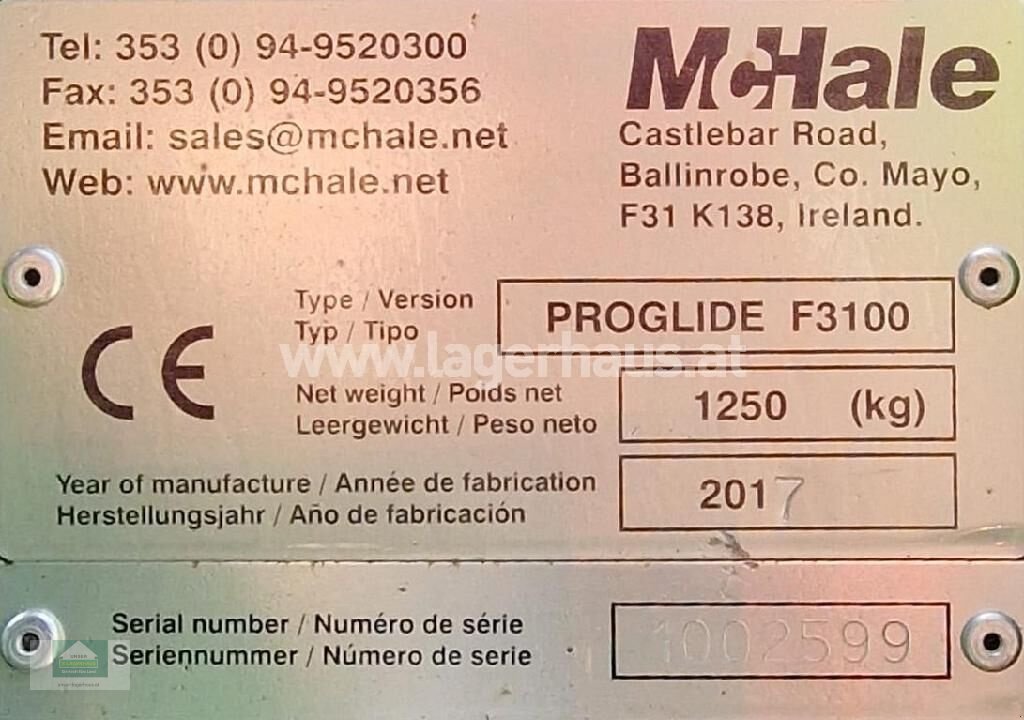 Mähwerk a típus McCormick F3100 PRO GLIDE, Gebrauchtmaschine ekkor: Klagenfurt (Kép 4)