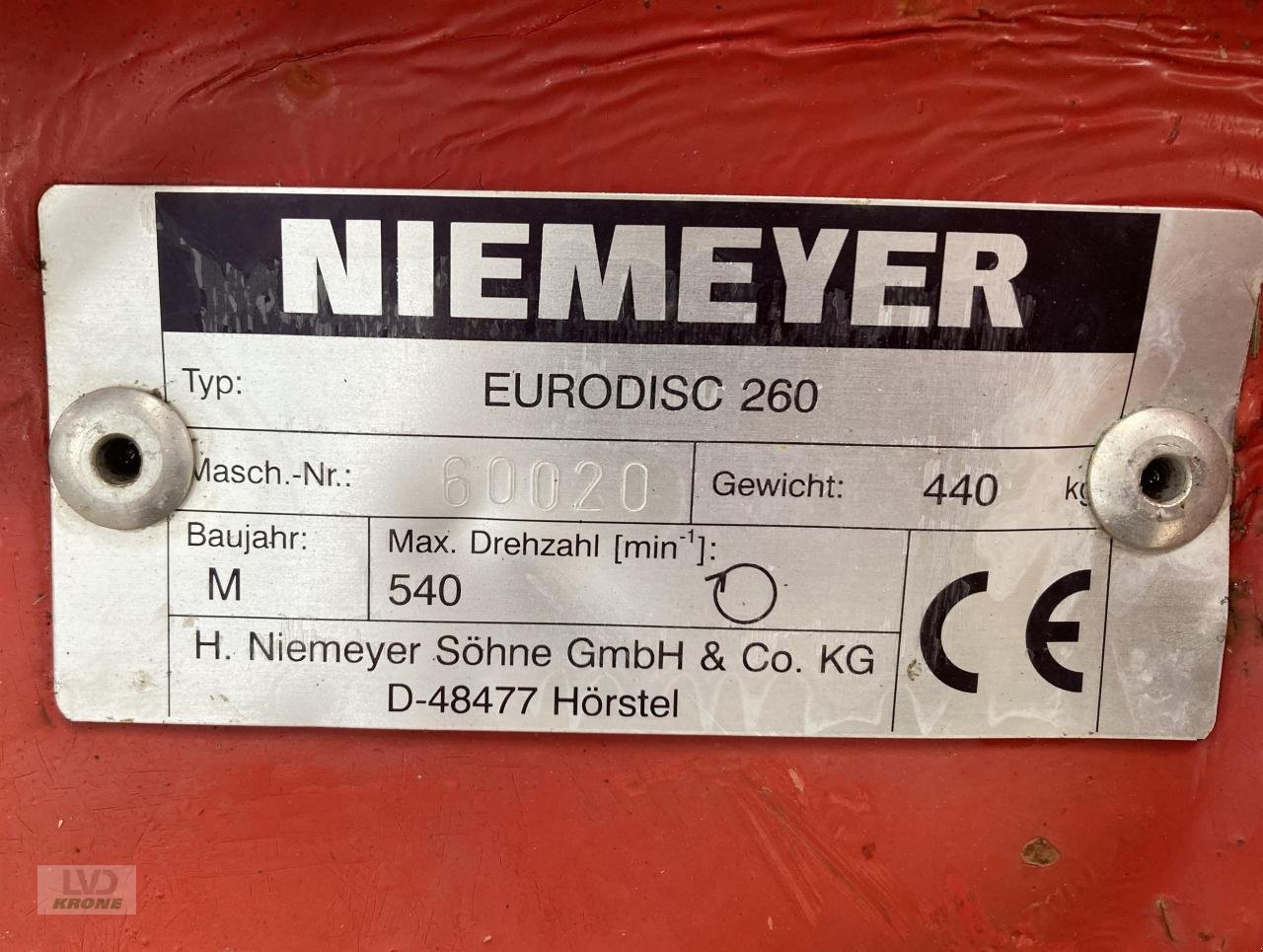 Mähwerk des Typs Niemeyer Eurodisc 260, Gebrauchtmaschine in Spelle (Bild 6)