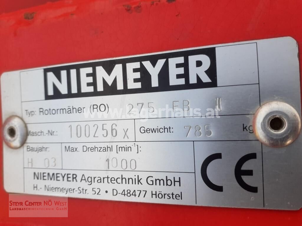 Mähwerk tip Niemeyer RO 275 FB-2 ZUM AUSSCHLACHTEN, Gebrauchtmaschine in Purgstall (Poză 8)