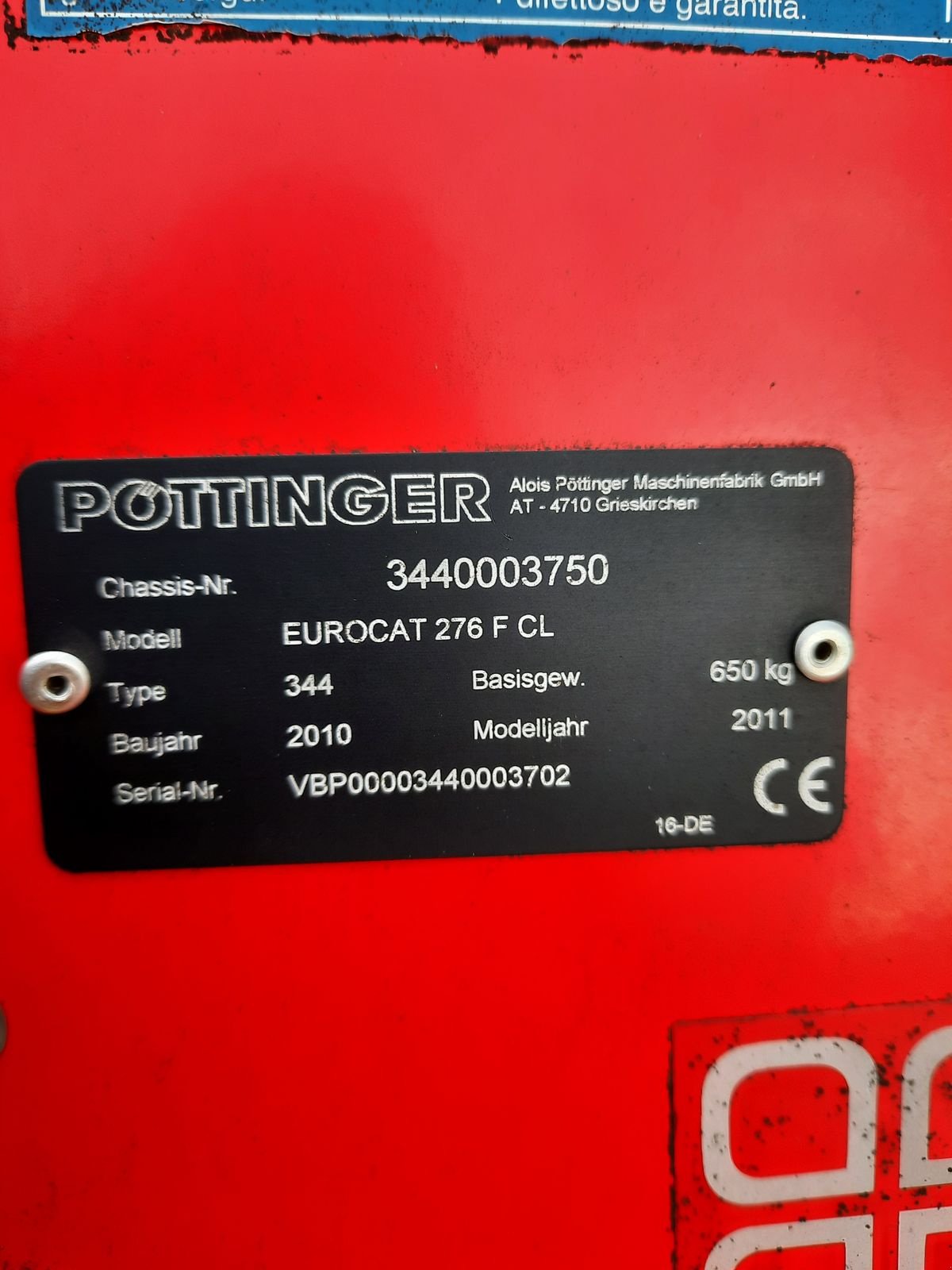 Mähwerk a típus Pöttinger Eurocat 276 F, Gebrauchtmaschine ekkor: Berndorf (Kép 5)