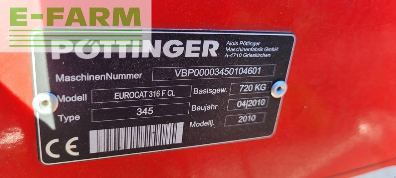 Mähwerk typu Pöttinger eurocat 316 f cl, Gebrauchtmaschine v RANDEGG (Obrázek 7)