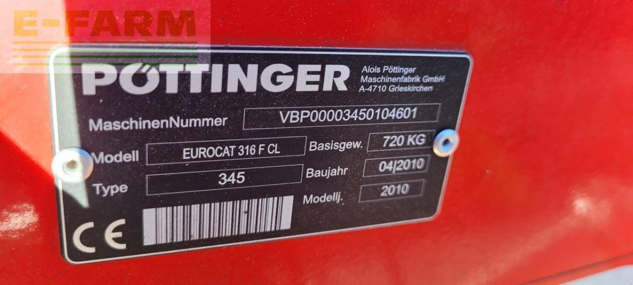 Mähwerk типа Pöttinger eurocat 316 f cl, Gebrauchtmaschine в RANDEGG (Фотография 7)