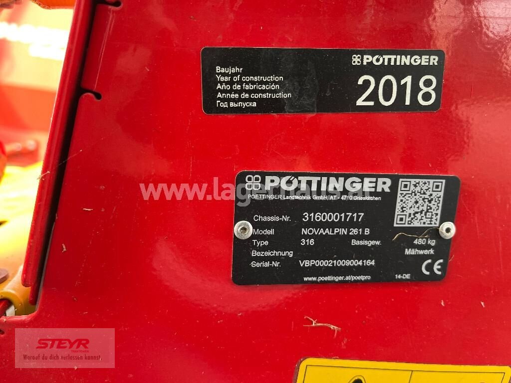 Mähwerk van het type Pöttinger NOVAALPIN 261 B 540 U/MIN RECHTSDREHEND, Gebrauchtmaschine in Kilb (Foto 5)