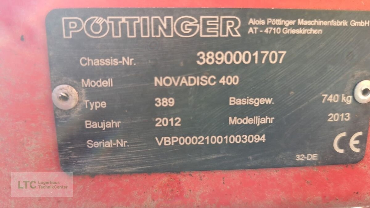 Mähwerk tip Pöttinger Novadisc 400, Gebrauchtmaschine in Redlham (Poză 14)