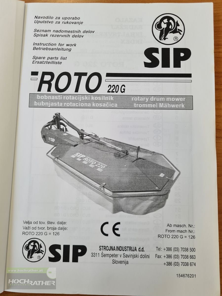 Mähwerk του τύπου SIP ROTO 220 G, Gebrauchtmaschine σε Kronstorf (Φωτογραφία 8)