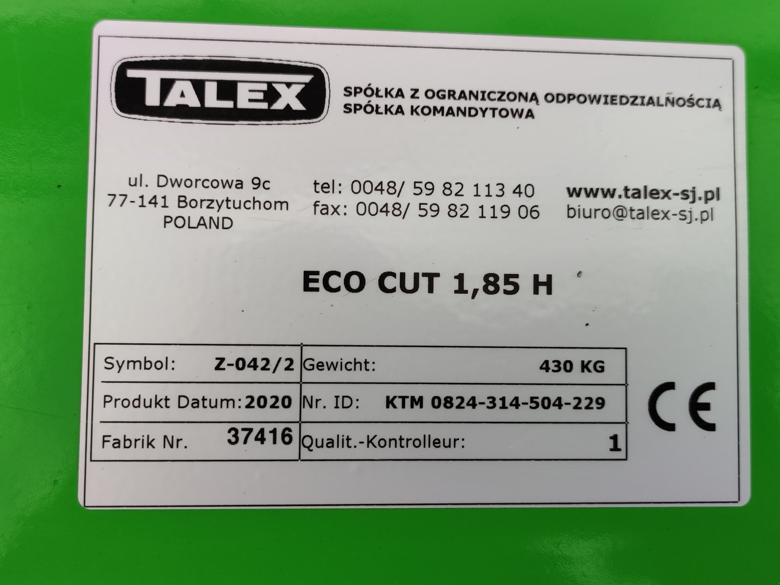 Mähwerk типа Talex Eco Cut 185, Gebrauchtmaschine в Beratzhausen (Фотография 2)