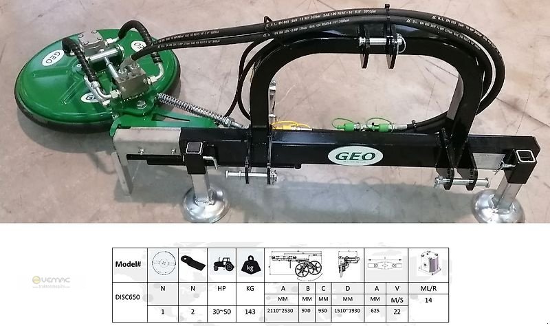 Mähwerk del tipo Vemac Zaunmäher Geo Disk Mäher Mähwerk hydraulisch Sichelmäher Hoflader, Neumaschine In Sülzetal OT Osterweddingen (Immagine 2)