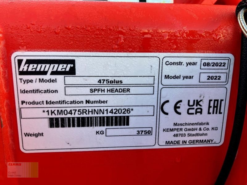 Maisgebiß типа Kemper 475 PLUS   !!ABVERKAUF!!, Gebrauchtmaschine в Vohburg (Фотография 15)