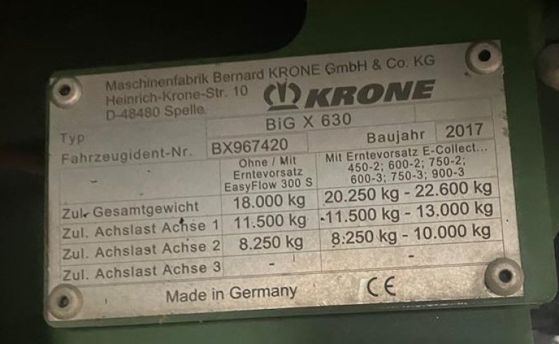 Maisgebiß tip Krone Big X 630, Gebrauchtmaschine in Horsens (Poză 4)