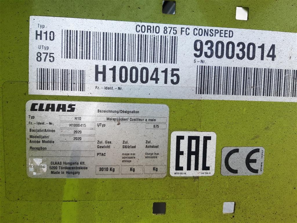 Maispflückvorsatz del tipo CLAAS Corio 875 FC Conspeed, Gebrauchtmaschine en Grimma (Imagen 16)