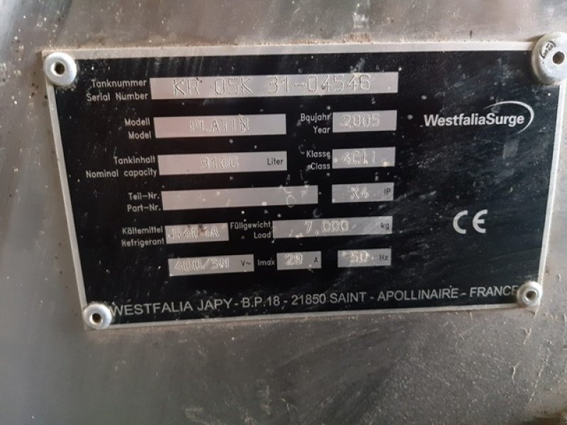 Milchkühltank типа Westfalia Platin 3100, Gebrauchtmaschine в Waldmünchen (Фотография 2)