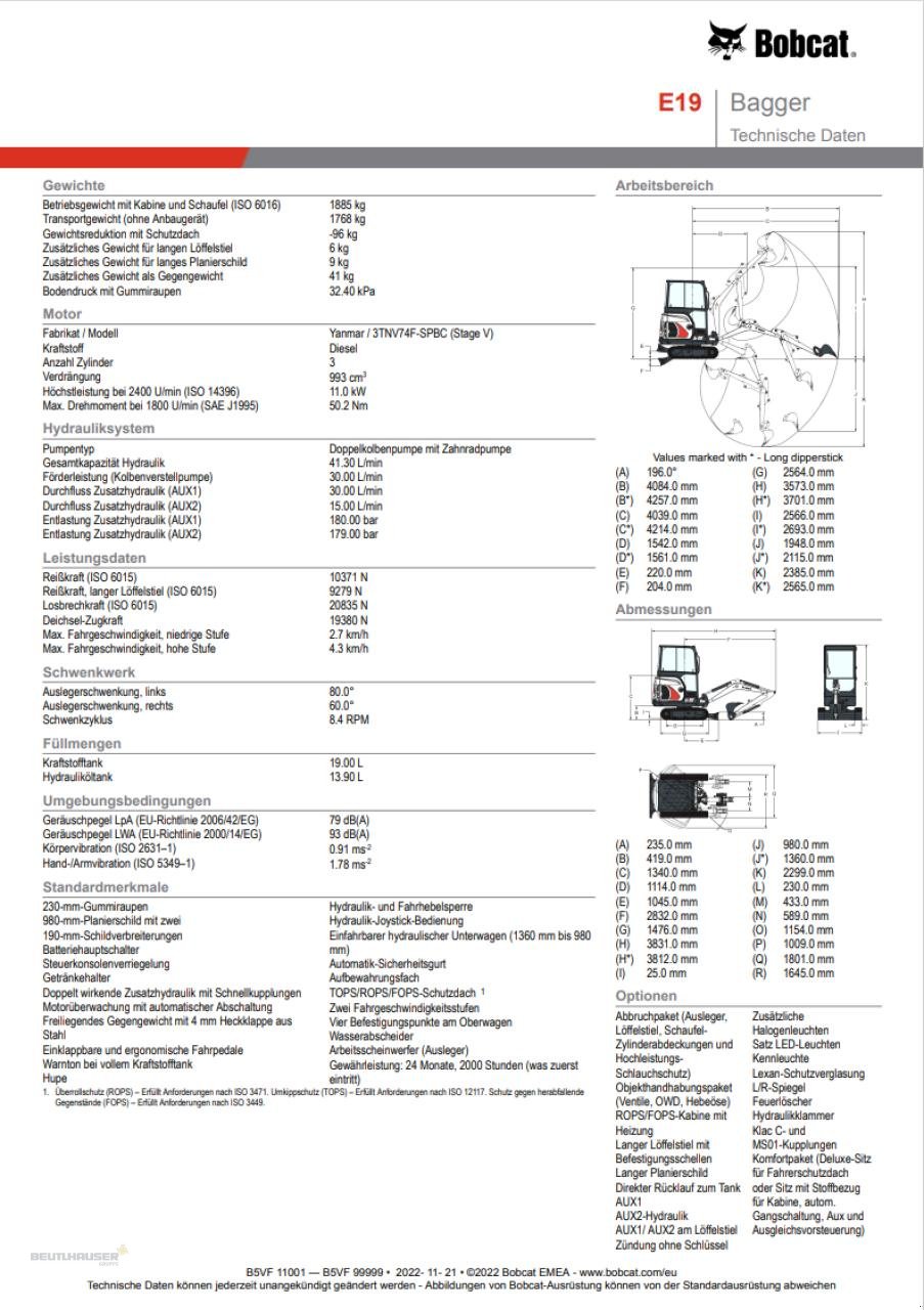 Minibagger del tipo Bobcat E 19, Neumaschine en Weimar (Imagen 6)