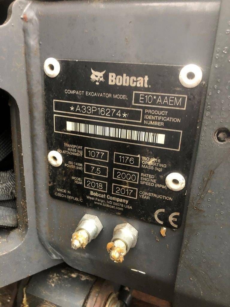 Minibagger Türe ait Bobcat E10, Gebrauchtmaschine içinde Antwerpen (resim 8)