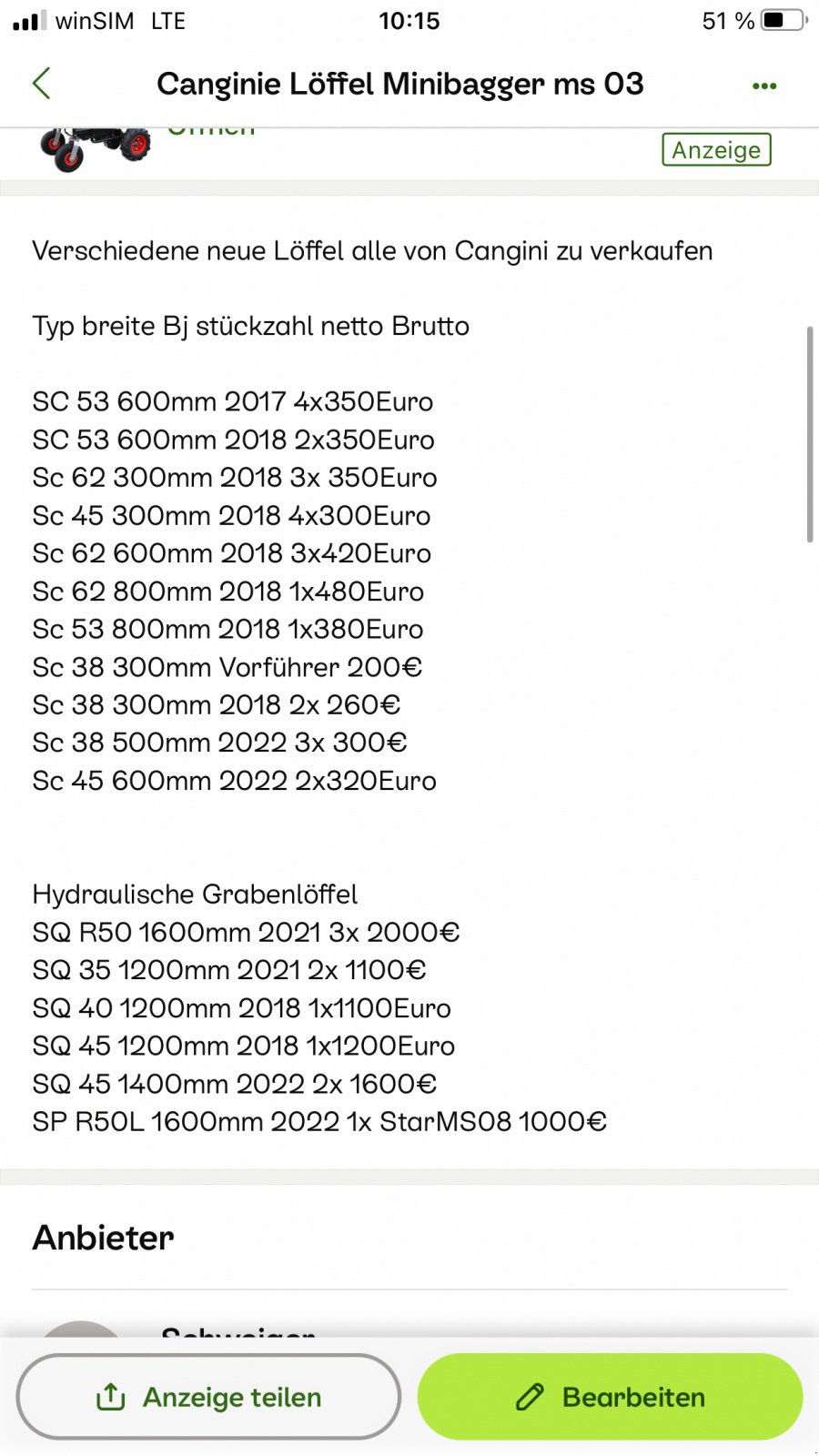 Minibagger typu Cangini sc, Gebrauchtmaschine v Rischgau (Obrázek 1)