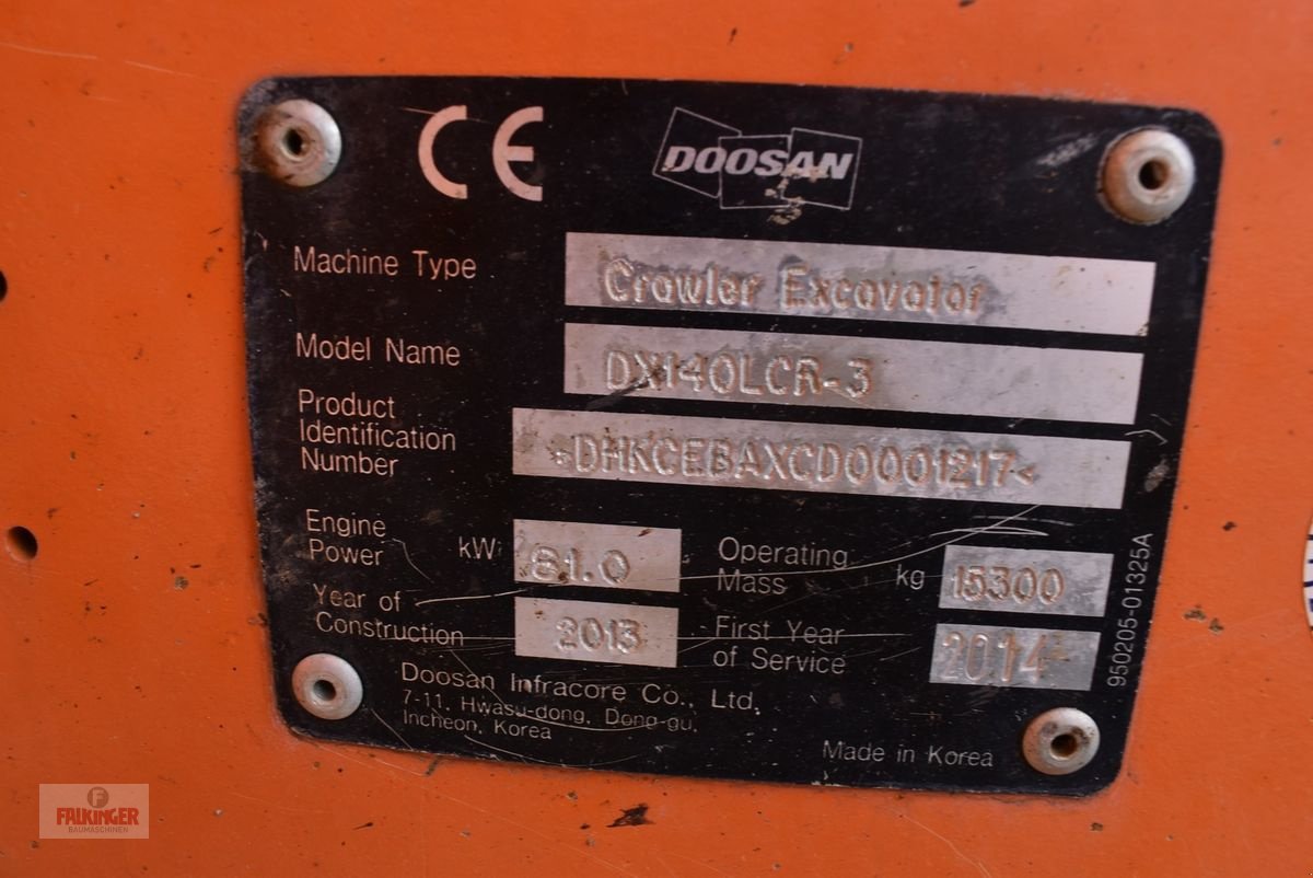 Minibagger typu Doosan DX140LCR-3, Gebrauchtmaschine v Putzleinsdorf (Obrázok 16)