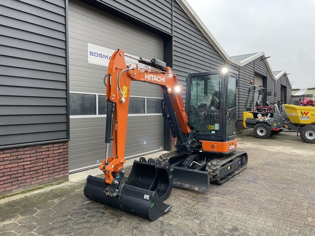 Minibagger del tipo Hitachi ZX33 U-6 minigraver NIEUW met AIRCO &euro;720 LEASE, Neumaschine en Neer (Imagen 4)