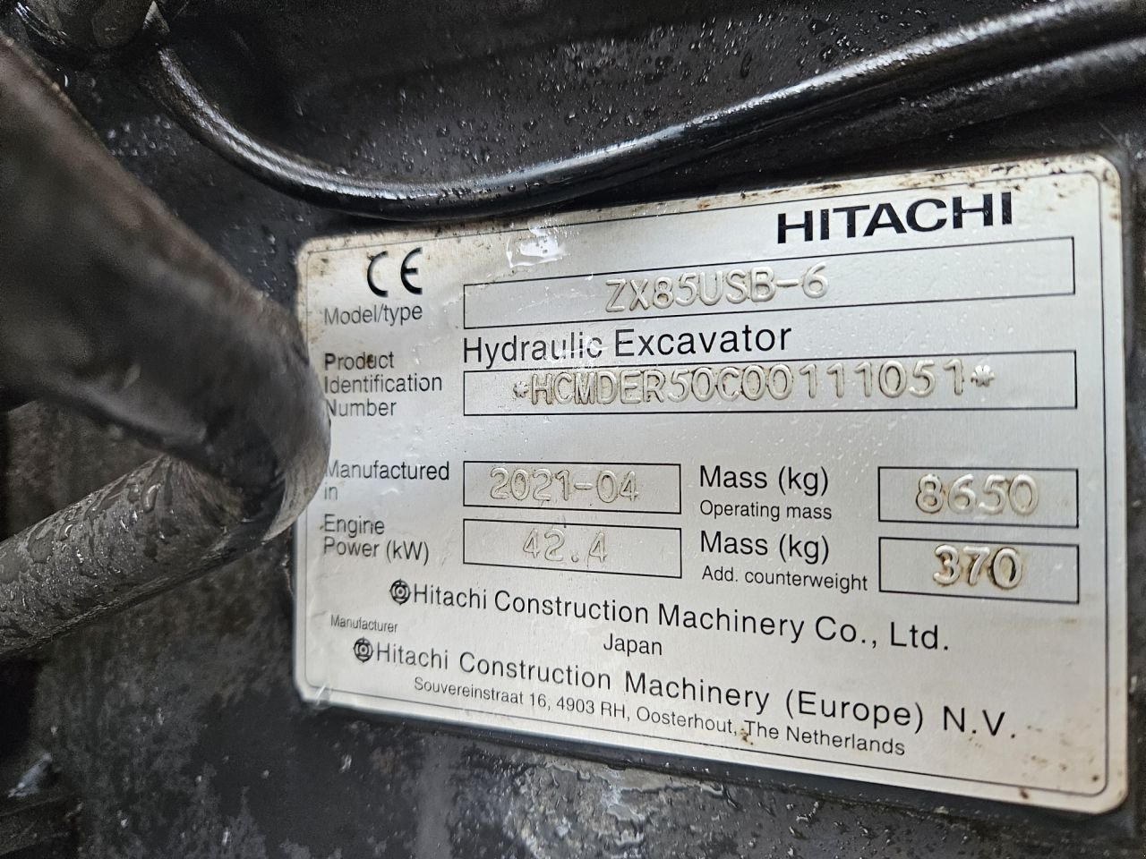 Minibagger typu Hitachi ZX85USB-6, Gebrauchtmaschine v Veldhoven (Obrázok 5)