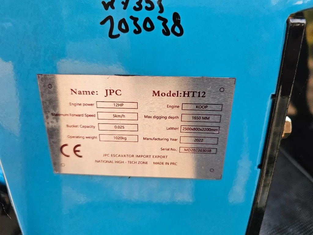 Minibagger Türe ait Kobelco Jpc ht12 minigraver graafmachine, Gebrauchtmaschine içinde Scherpenzeel (resim 3)