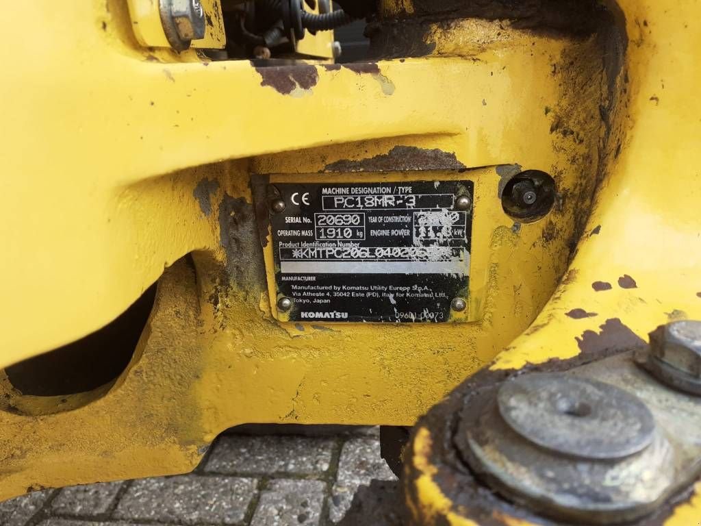 Minibagger του τύπου Komatsu PC 18 MR-3 minigraver met 3 bakken, Gebrauchtmaschine σε Ederveen (Φωτογραφία 11)