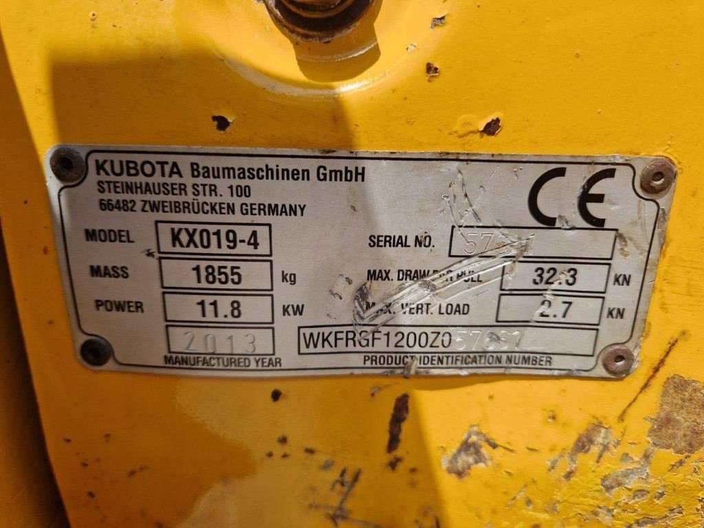 Minibagger Türe ait Kubota KX019-4, Gebrauchtmaschine içinde Antwerpen (resim 9)