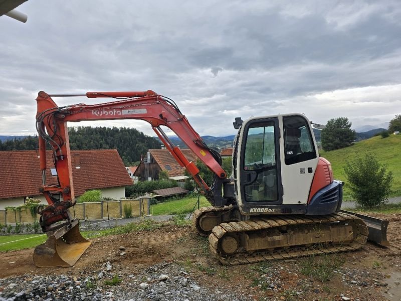 Minibagger des Typs Kubota KX080-3, Gebrauchtmaschine in Gabersdorf (Bild 1)