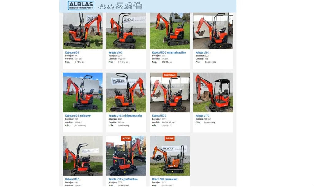 Minibagger του τύπου Kubota U10-3 minigraafmachines 2013 tot nieuw!, Gebrauchtmaschine σε Kwintsheul (Φωτογραφία 1)