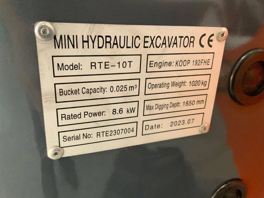 Minibagger typu Sonstige RTE 10T, Neumaschine v Antwerpen (Obrázok 11)