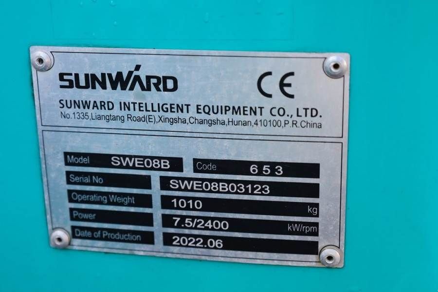 Minibagger des Typs Sunward SWE08B Low Hours, CE certification, 3 buckets, Die, Gebrauchtmaschine in Groenlo (Bild 7)