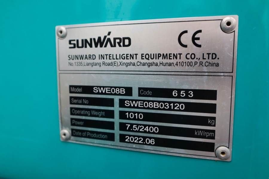 Minibagger del tipo Sunward SWE08B Low Hours, CE certification, Diesel, Extend, Gebrauchtmaschine en Groenlo (Imagen 7)