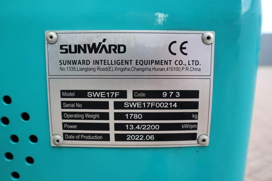 Minibagger του τύπου Sunward SWE17F CE certification, Diesel, Extendable Underc, Gebrauchtmaschine σε Groenlo (Φωτογραφία 8)