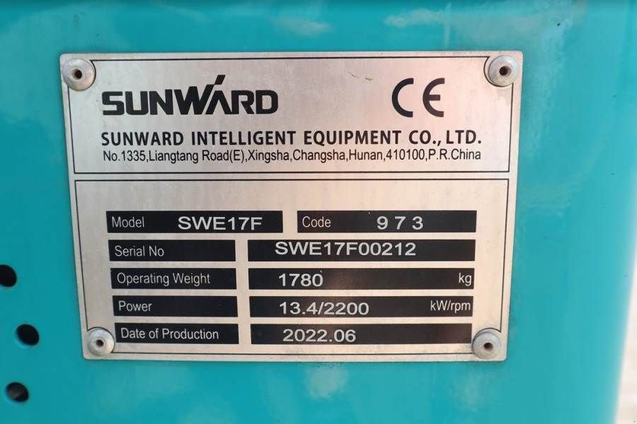 Minibagger του τύπου Sunward SWE17F CE certification, Diesel, Extendable Underc, Gebrauchtmaschine σε Groenlo (Φωτογραφία 7)