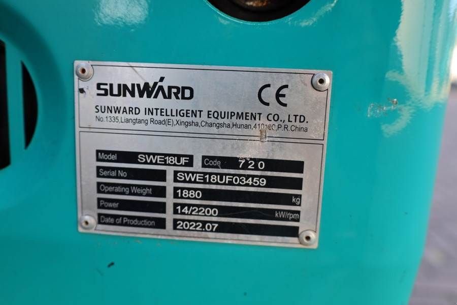 Minibagger des Typs Sunward SWE18UF CE certification, Diesel, Extendable Under, Gebrauchtmaschine in Groenlo (Bild 7)