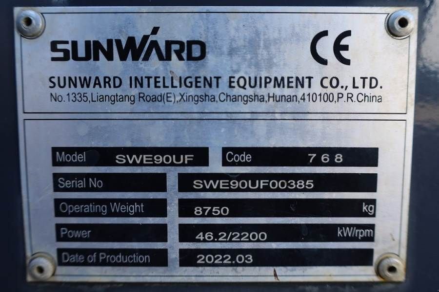 Minibagger za tip Sunward SWE90UF CE certification, Diesel, Max. digging dep, Gebrauchtmaschine u Groenlo (Slika 7)