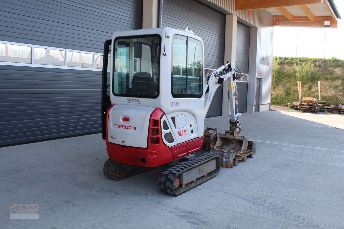 Minibagger Türe ait Takeuchi TB 216 mit Powertilt und Schnellwechsler, Gebrauchtmaschine içinde Eberschwang (resim 5)