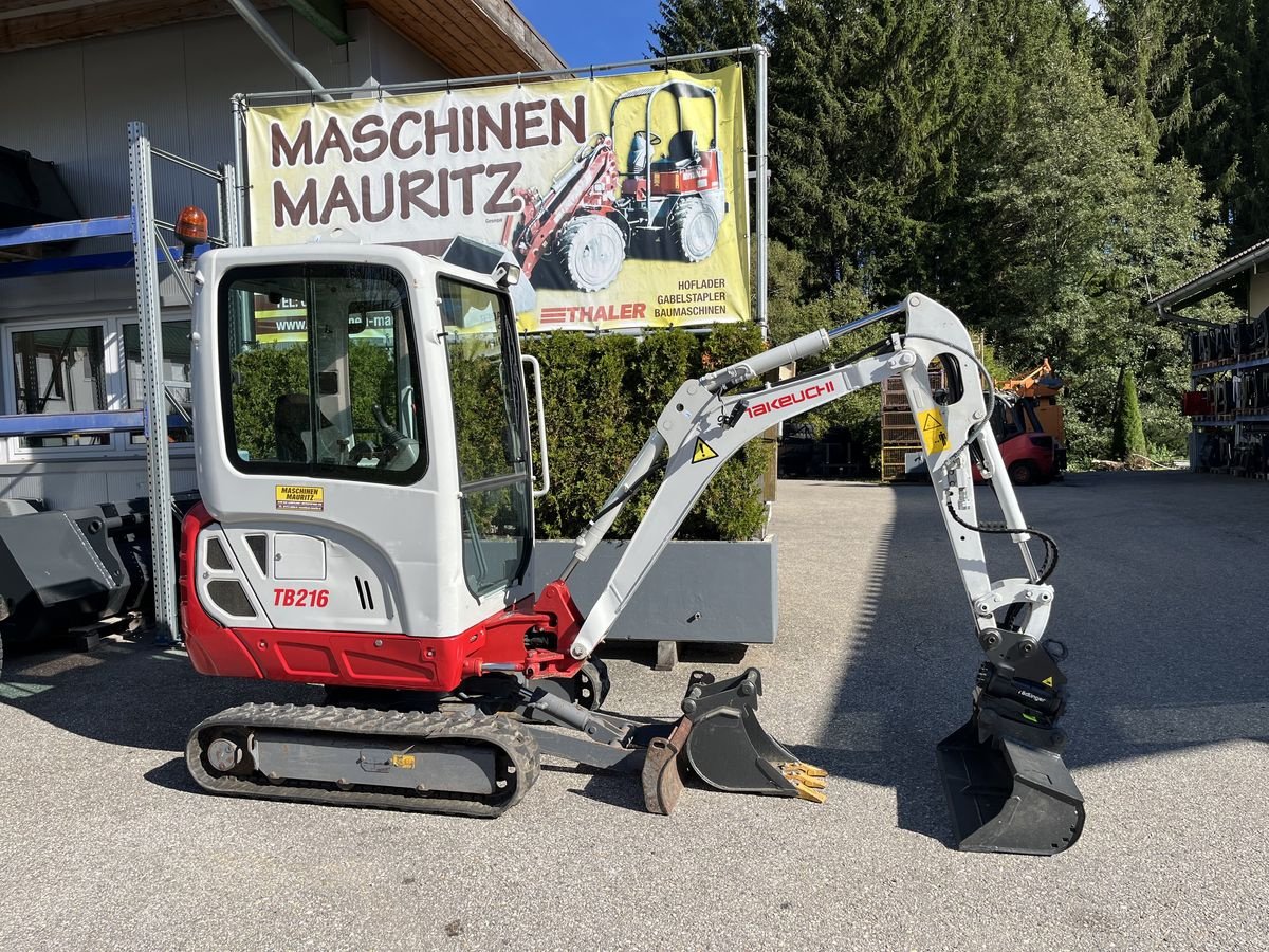 Minibagger Türe ait Takeuchi TB 216 mit Powertilt, Gebrauchtmaschine içinde Bad Leonfelden (resim 1)