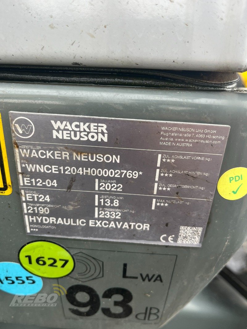 Minibagger Türe ait Wacker Neuson ET 24, Neumaschine içinde Dätgen (resim 2)