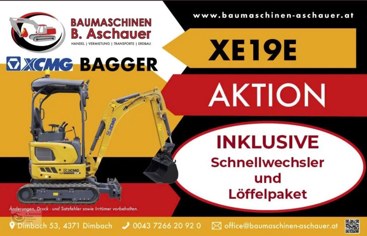 Minibagger typu XCMG SET AKTION – XCMG XE19E, Neumaschine w Dimbach (Zdjęcie 1)