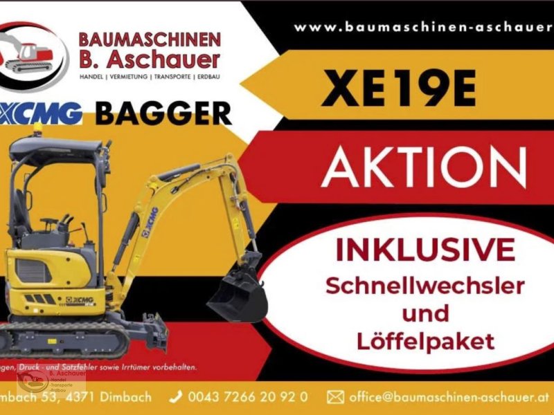 Minibagger del tipo XCMG SET AKTION – XCMG XE19E, Neumaschine In Dimbach (Immagine 1)