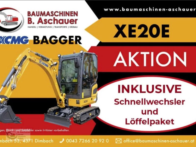 Minibagger del tipo XCMG SET AKTION – XCMG XE20E, Neumaschine In Dimbach (Immagine 1)