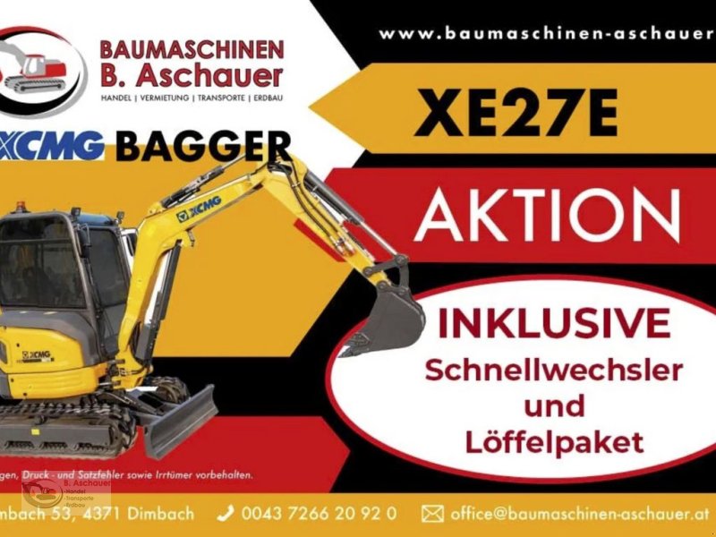 Minibagger del tipo XCMG SET AKTION – XCMG XE27E, Neumaschine In Dimbach (Immagine 1)