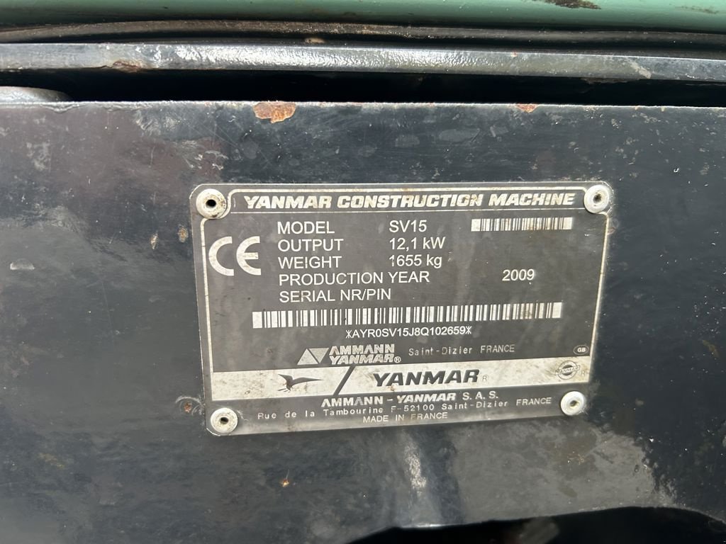 Minibagger za tip Yanmar SV15, Gebrauchtmaschine u Bladel (Slika 9)