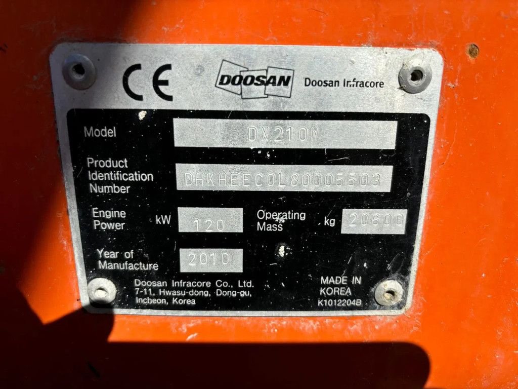 Mobilbagger типа Doosan DX210W, Gebrauchtmaschine в Wevelgem (Фотография 2)