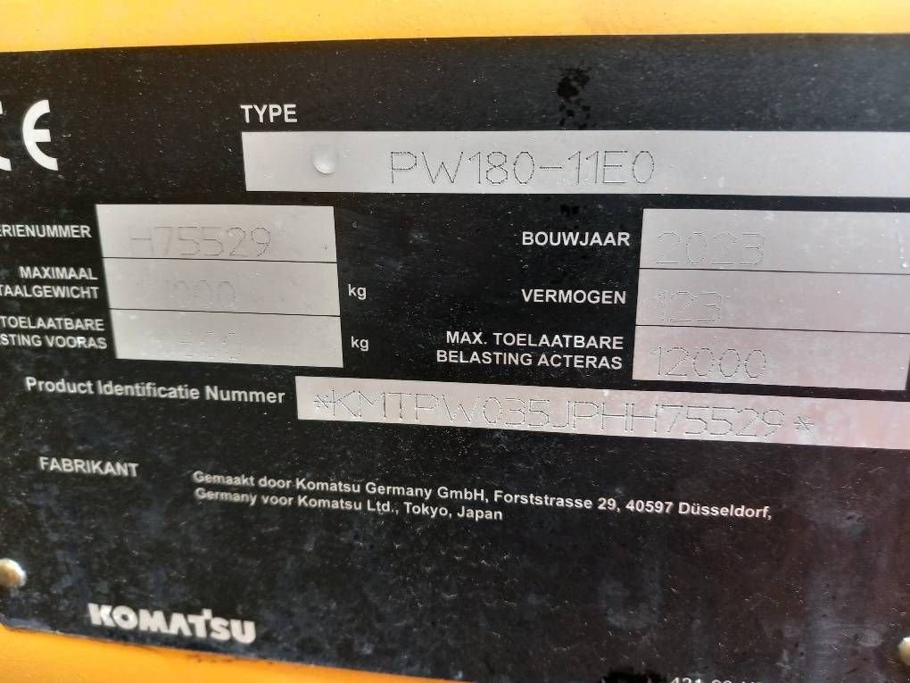 Mobilbagger Türe ait Komatsu PW180-11E0, Gebrauchtmaschine içinde Overijse (resim 2)