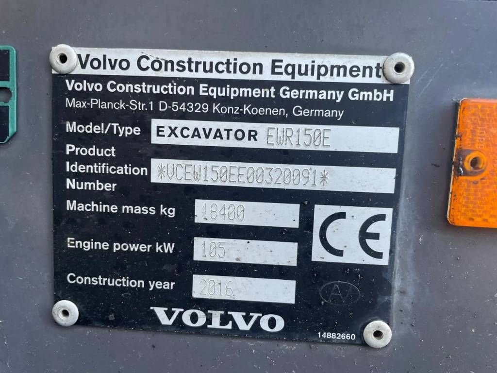 Mobilbagger a típus Volvo EWR150E, Gebrauchtmaschine ekkor: Venlo (Kép 7)