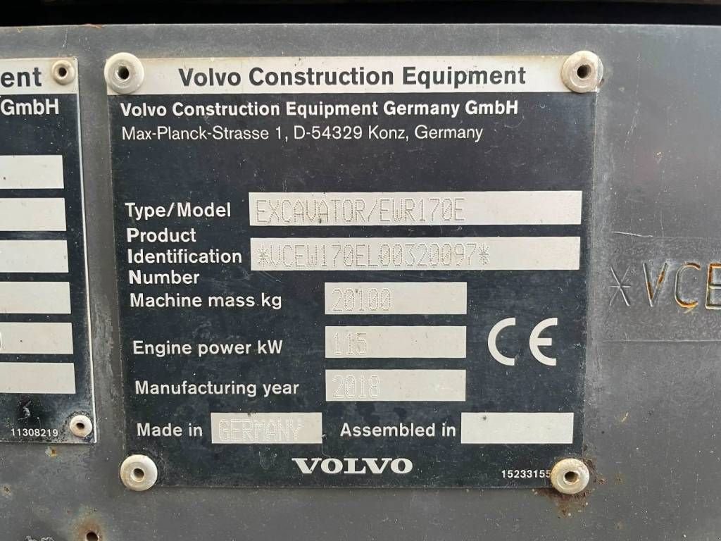 Mobilbagger Türe ait Volvo EWR170E, Gebrauchtmaschine içinde Venlo (resim 8)